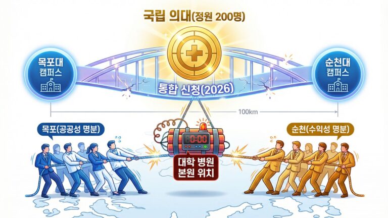 목포대 순천대 통합의 실리를 가져가기 위한 줄다리기