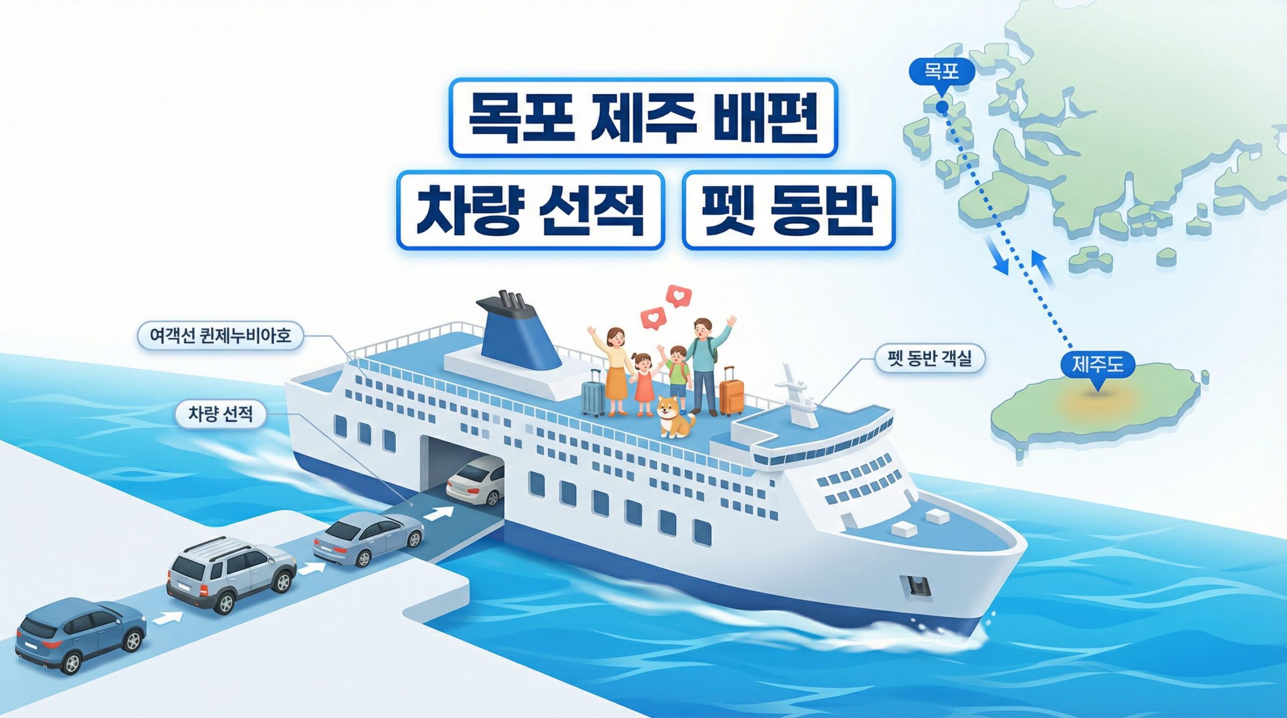 2026 목포 제주도 배편: 차량 선적 비용표 & 퀸제누비아호 할인 예약 꿀팁 (비행기 비교)