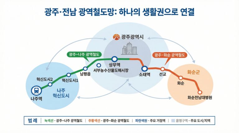 광주 전남 광역철도망 대표이미지
