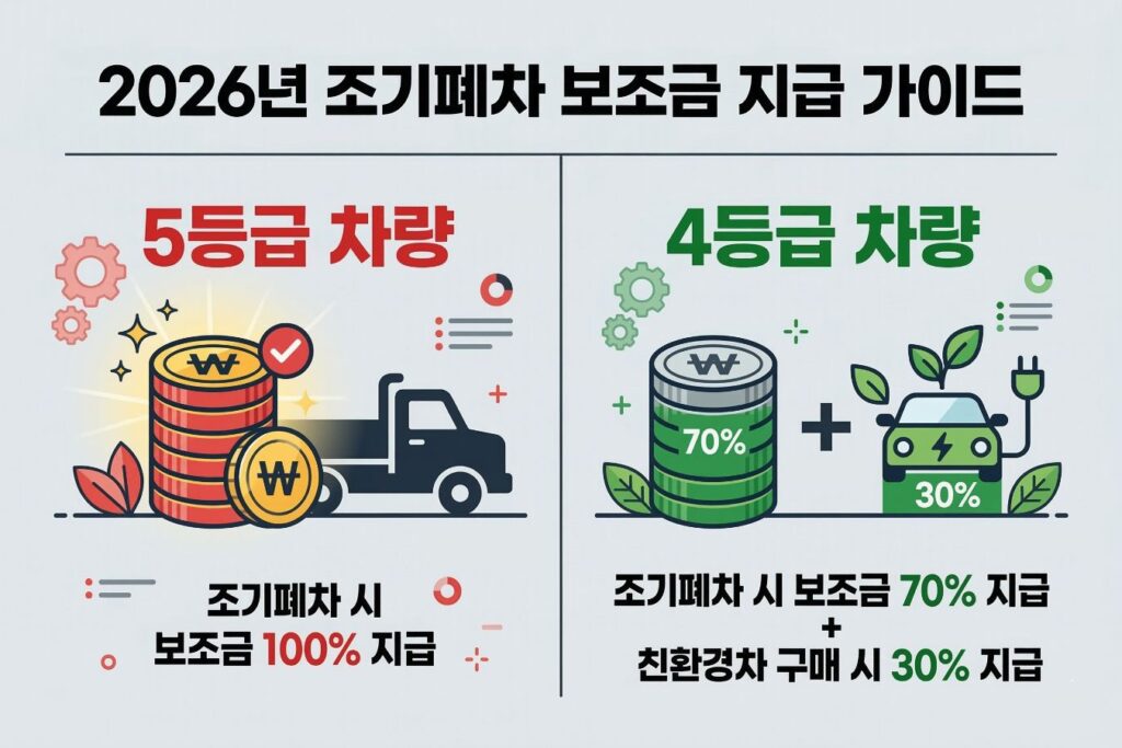 노후경유차 조기폐차 지원금 4등급 5등급