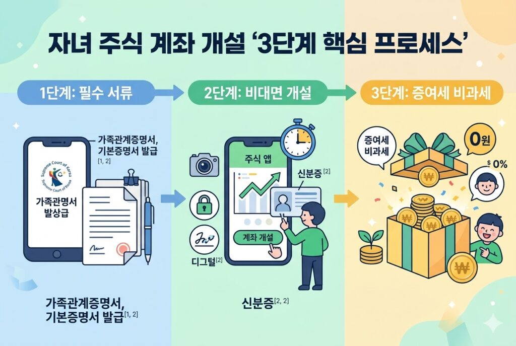 미성년자 주식 계좌 개설 방법 요약