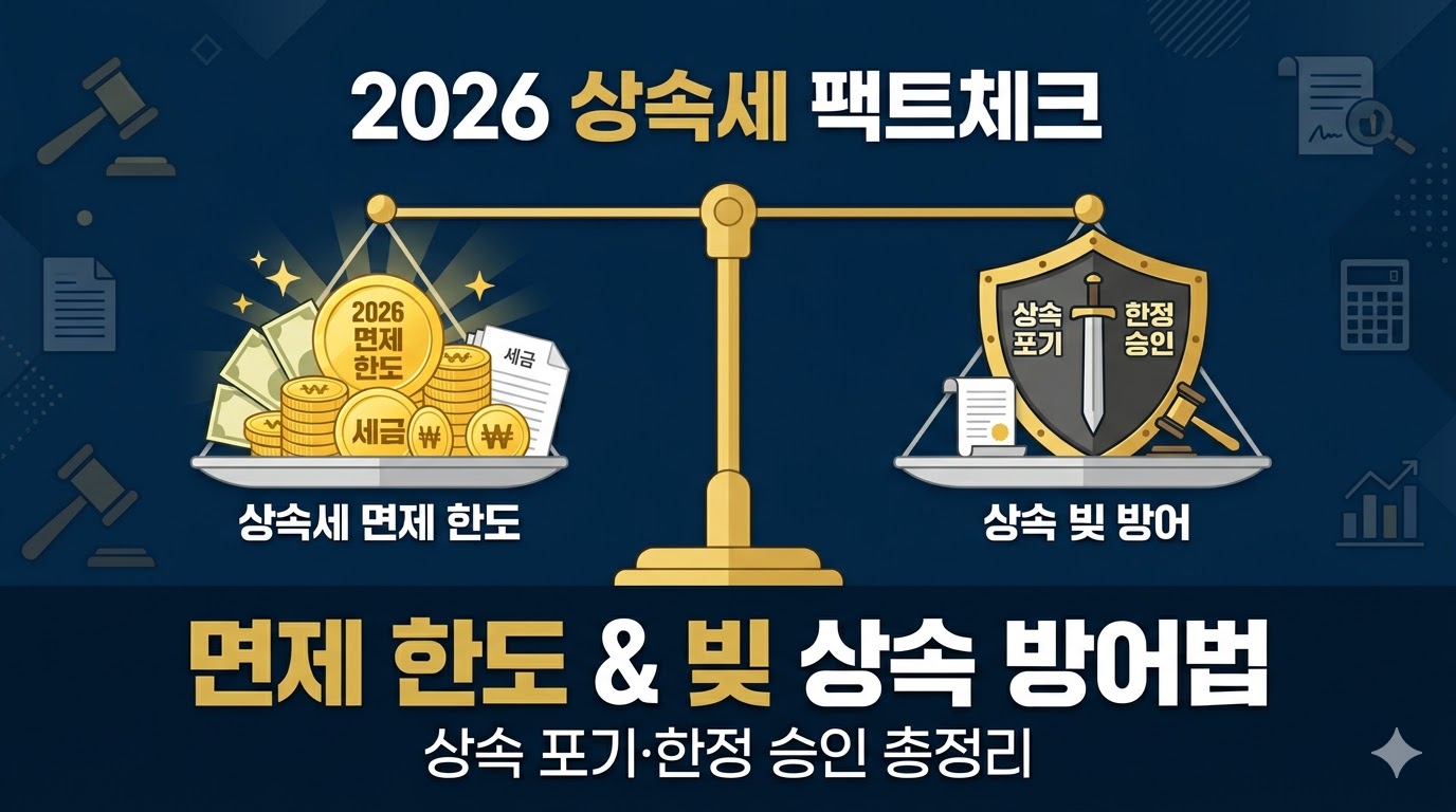 [2026] 빚 상속 피하는 법 (상속포기 vs 한정승인) 및 상속세 면제 한도액 개편