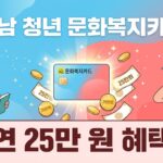 청년 문화 복지 카드 신청 대표이미지