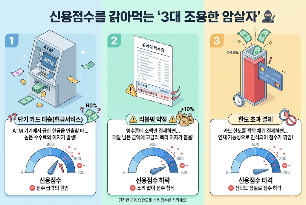 신용점수 하락 원인 주요 3원인