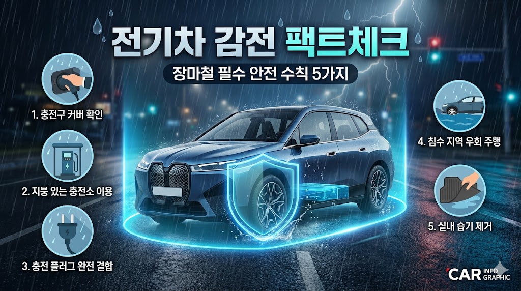 장마철 전기차 감전? ‘팩트’로 본 안전성과 5가지 필수 대처법
